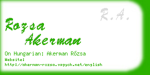 rozsa akerman business card